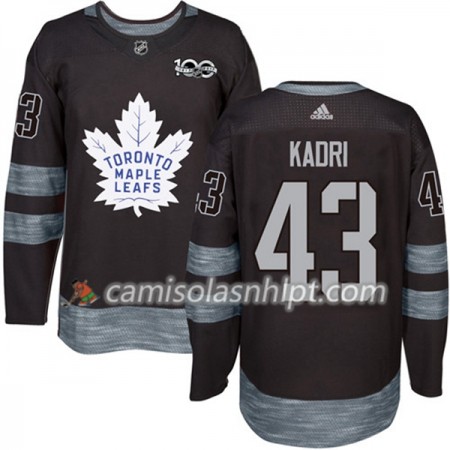 Camisola Toronto Maple Leafs Nazem Kadri 43 1917-2017 100th Anniversary Adidas Preto Authentic - Homem